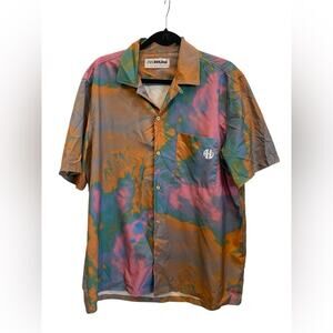 Zara x Rhuigi Men L Shirt Tie Dye Limited Edition Short Sleeve Top